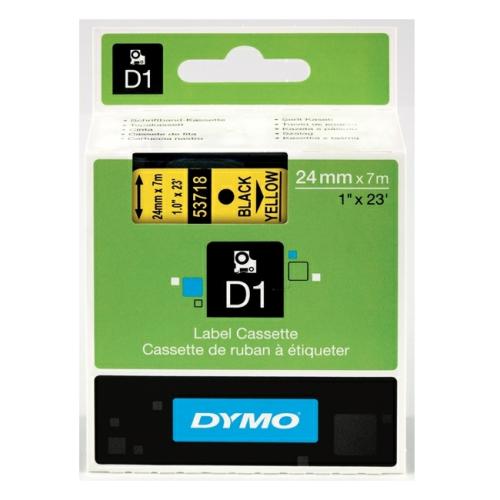 Dymo etikety černá na žlutý (53718 / S0720980), 24mm, laminovaný