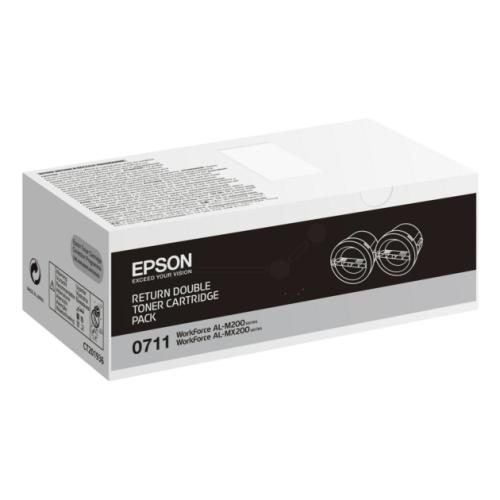 Epson tonerová kazeta černá (C13S050711 / 0710) (Dvojbalení, Vrátit, high capacity)
