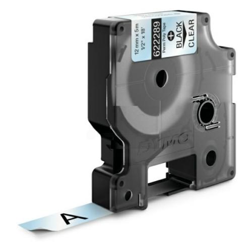 Dymo polyesterová páska černá na průhledný (622289), 12mm, extra odolný