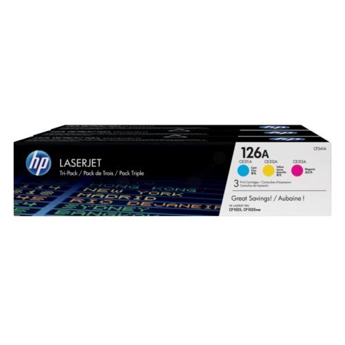 HP tonerová kazeta azurová / magenta / žlutý (CF341A / 126A) (rainbow kit)