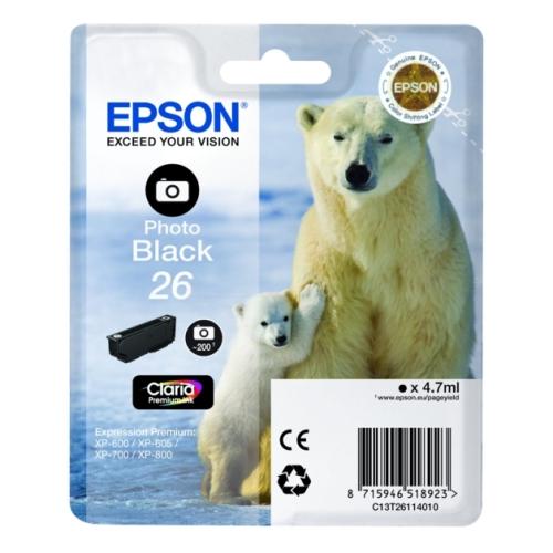 Epson tisková kazeta černá fotografie (C13T26114012 / 26)