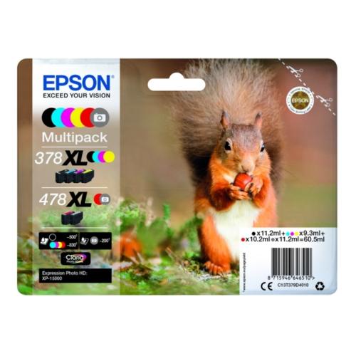 Epson tisková kazeta černá / azurová / magenta / žlutý / červená / šedá (C13T379D4010 / 378XL478XL) (multipack, high capacity)