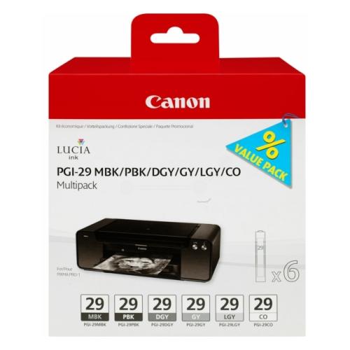 Canon tisková kazeta černá fotografiegrafie / matná černá / šedá / optimizer (4868B018 / PGI29) (multipack)