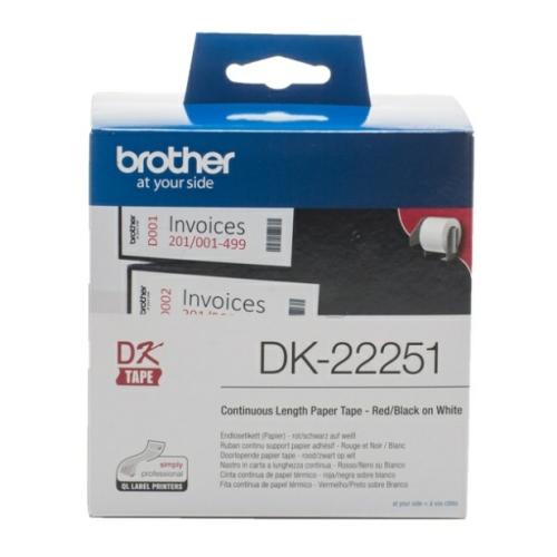 Brother etikety červená / černá na bílá (DK22251), 62mm