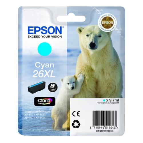 Epson tisková kazeta azurová (C13T26324012 / 26XL) (high capacity)