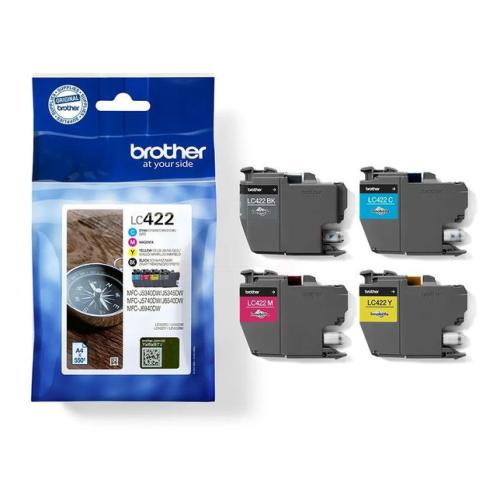 Brother tisková kazeta černá / azurová / magenta / žlutý (LC422VAL) (multipack)