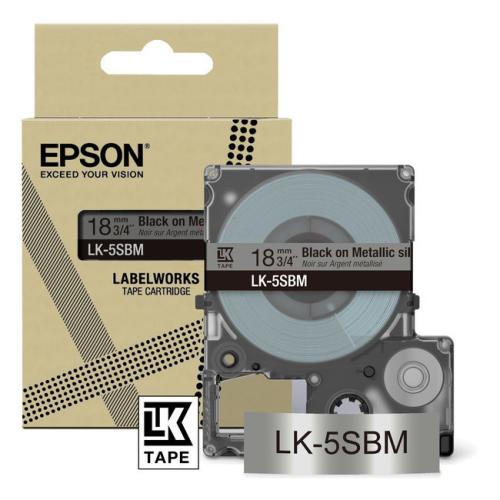 Epson etikety černá / stříbro (C53S672094 / LK5SBM)