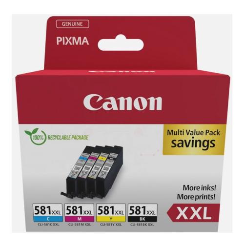 Canon tisková kazeta černá / azurová / magenta / žlutý (1998C006 / CLI581XXL) (multipack, high capacity)