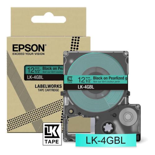 Epson etikety černá / zelená (C53S672102 / LK4GBL)