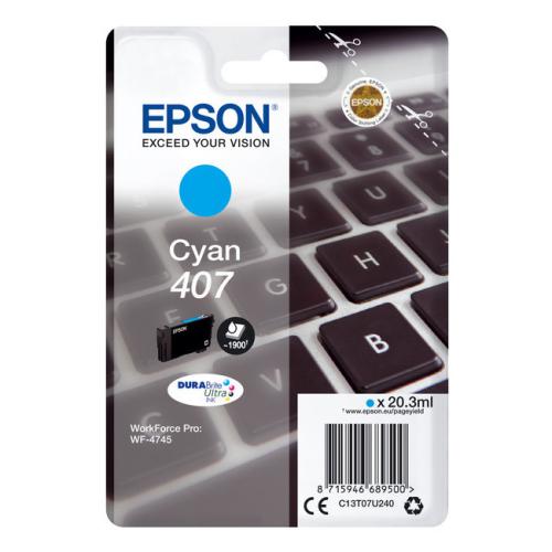 Epson tisková kazeta azurová (C13T07U240 / 407)
