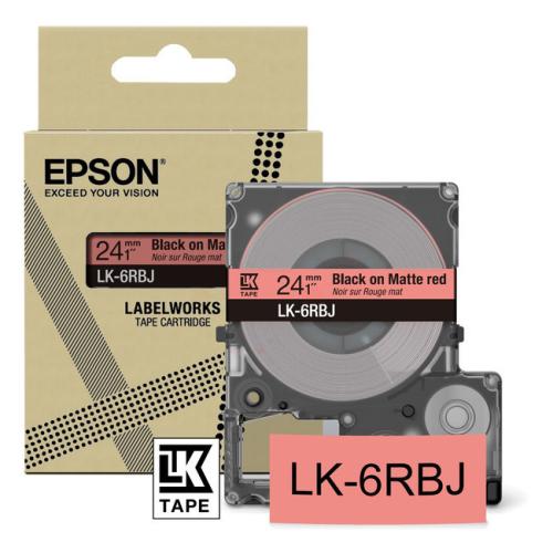 Epson etikety černá / červená (C53S672073 / LK6RBJ)